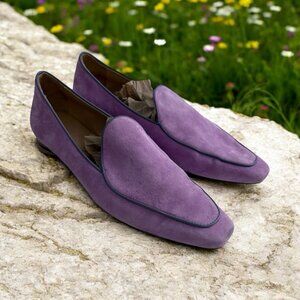 M GEMI Womens Shoes EU 37.5 Nubuck Suede Leather Flat US 7/7.5  Loafers Purple